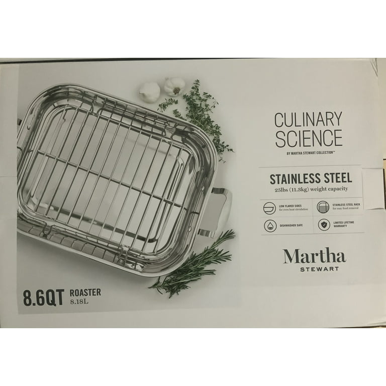 Martha Stewart Aluminum Roaster Pan 12 x 8 34 Silver - Office Depot
