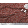 thumbnail image 3 of Soimoi Red Japan Crepe Satin Fabric Snowflake & Red Berries Fruits Printed Fabric 1 Yard 42 Inch Wide, 3 of 3