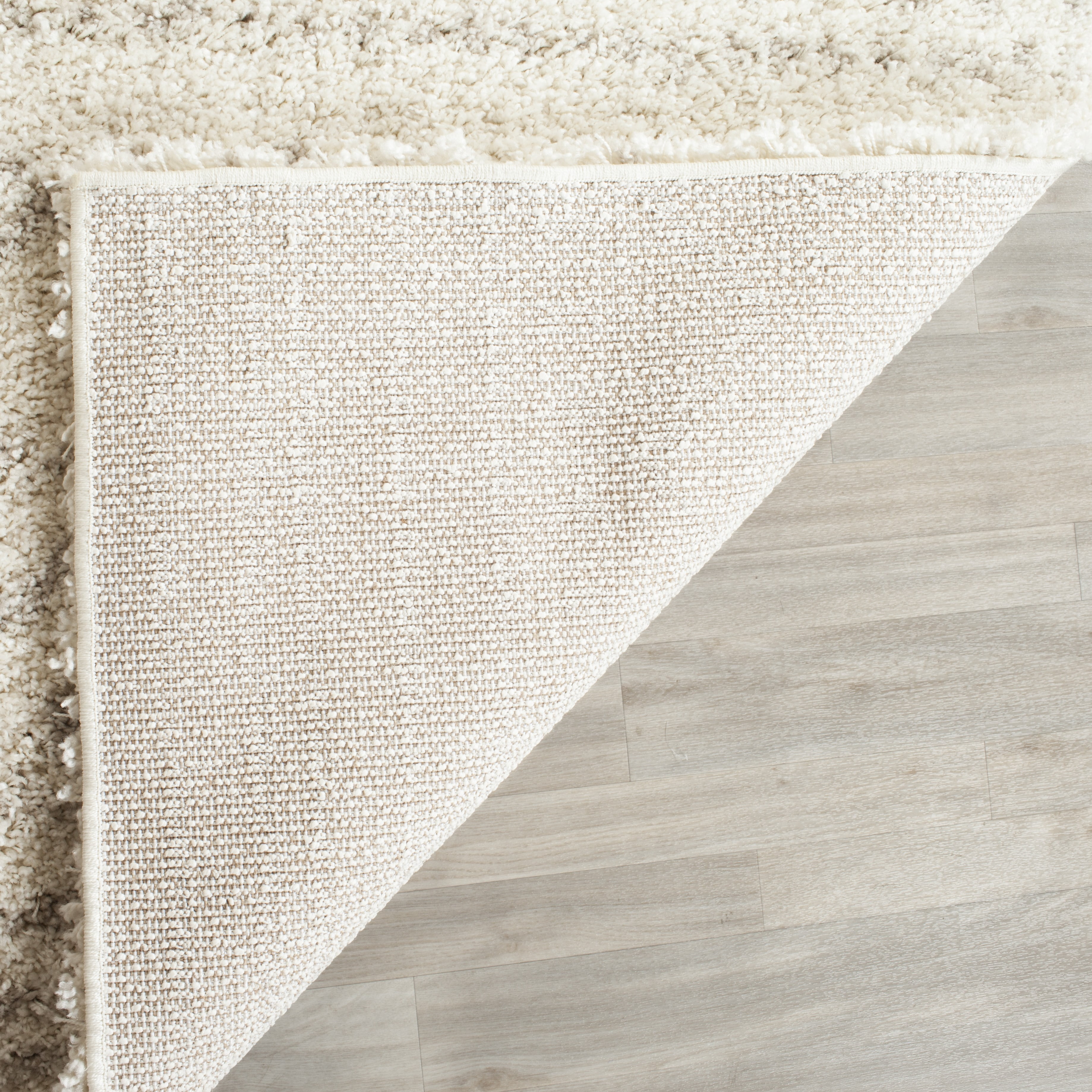 SAFAVIEH Arizona Teagan Geometric Shag Area Rug, Ivory/Beige, 11' x 11' Square