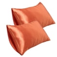 thumbnail image 3 of Dezsed 20*30 Inch Satin Pillowcase, Imitation Silk Pillowcase (2pc) on Clearance Orange, 3 of 4