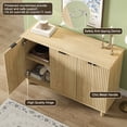 thumbnail image 4 of Swedhaus Fluted Sideboard Buffet Cabinet,Wood Storage Cabinet with 3 Doors & Adjustable Shelves,Long Sideboard Table for Home Living Room Dining Room, 4 of 7