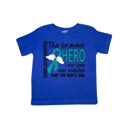 

Inktastic Ovarian Cancer Bravest Hero I Ever Knew 1 Gift Toddler Boy Girl T-Shirt
