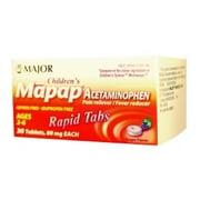 022MJRX MAJOR MAPAP 80MG GRAPE RAPID TAB CHLD ACETAMINOPHEN-80 MG Purple 30 TABLETS UPC 309045791462 (PACK of 2)