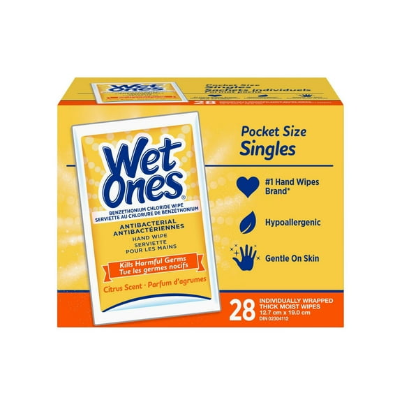 Wet Ones Antibacterial Hand Wipes, Citrus Scent Wet Wipes