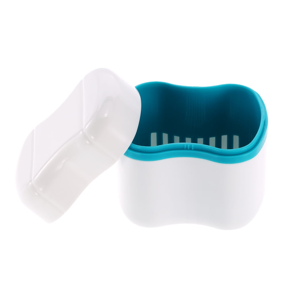 Arealer Denture Bath Box Case False Cleaning Container Rinsing Basket Retainer Appliance Holder Tray
