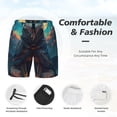 thumbnail image 3 of Vsdgher Starry Sky Moon Wolf Leader for Mens Swim Trunks with Compression Liner Swim Shorts Swim Suits Board Shorts-Medium, 3 of 6