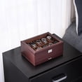 thumbnail image 3 of ProCase Caja para Reloj, Estuche Organizador de Relojes de 1 ó 2 Pisos con Tapa Vidrio Anti-polvo Almacenaje Guardarrelojes para Hombres y Mujeres (Café, 10-Slot), 3 of 14