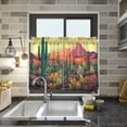 thumbnail image 7 of FREEAMG 36 Inch Length Kitchen Curtains Desert Cactus 2 Panels Half Window Sheer Curtains Rod Pocket Farmhouse Short Drapes for Bathroom Cafe Basement, 7 of 7