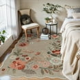 thumbnail image 3 of Moynesa 4'x6' Floral Living Room Rugs, Area Rugs 4x6ft Rug for Bedroom Ultra-Thin Soft Rug, Non-Slip Washable Rugs Stain Resistant Boho Rug Low-Pile Throw Rug for ‎Dining Room Office,Coffee, 3 of 8