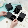 thumbnail image 3 of 10pcs Drawer Cardboard Jewelry Boxes Black Jewelry Gift Boxes Jewelry Box for Women for Ring Earrings Bracelets Necklaces Jewelry Gift 3.15x3.17x0.73 Inch, 3 of 8