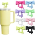 thumbnail image 1 of Pack de 8 Tapas para Popotes en Forma de Corazón con Moño - Cubiertas de Silicona para Tazas Stanley y Popotes Reutilizables de 10mm, 1 of 4