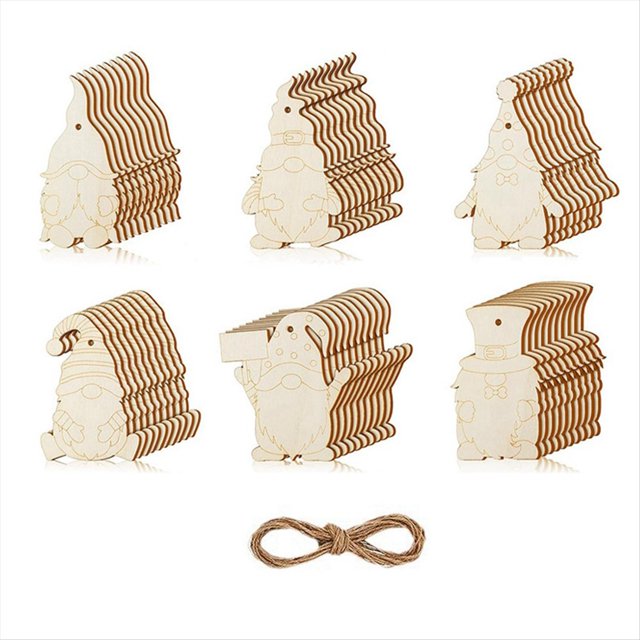 Manualidad Navideña para Niños, Crea Tu Propio Árbol de Navidad, Manualidad Navideña de Madera para Niñas/Niños, 60 Piezas