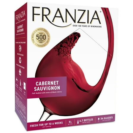 Franzia Cabernet Sauvignon Red Wine Australia, 5 L Bag in Box, 13.0% ABV