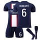 thumbnail image 1 of Kits de fútbol Paris 22/23 Camiseta de entrenamiento en casa para niños Traje corto-VERRATTI 6-M brillar Electrónica, 1 of 2