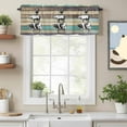thumbnail image 2 of American Country Valance Curtain Farm Animal Vintage Wood Grain Window Valances Rod Pocket Short Curtains Window Treatments for Kitchen Bedroom Bathroom Laundry 60" x 14", 2 of 9