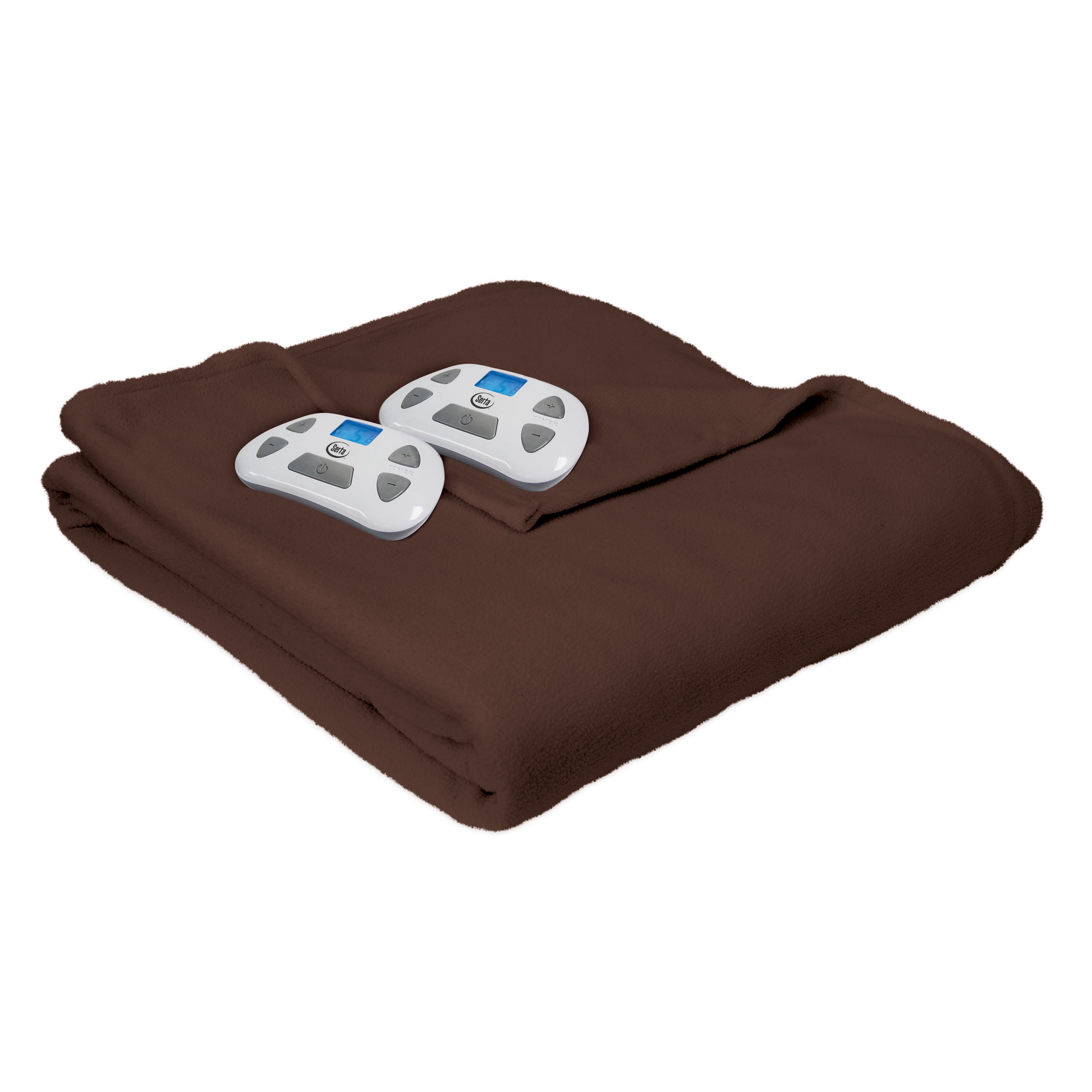 Serta MicroFleece Electric Heated Blanket, Queen, Brown