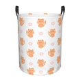 thumbnail image 2 of LNWH Waterproof Laundry Basket with Handles, Cartoon Flower Pet Cat Seamless Pattern Foldable Laundry Hamper, Medium Size, 2 of 8