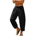 thumbnail image 5 of Mifsaly Men Linen Pants Baggy Wide Leg Pant Elastic Waist Lightweight Loose Trousers Summer Beach Work Vacation Clothes with Pockets 2026 L, 5 of 7