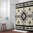 thumbnail image 5 of Boho Southwest Gray Geometric Fabric Shower Curtain Retro Ethnic Style Washable Shower Curtains for Bathroom, Waterproof Bath Curtain with Hooks Home Decor 72x84in, 5 of 8