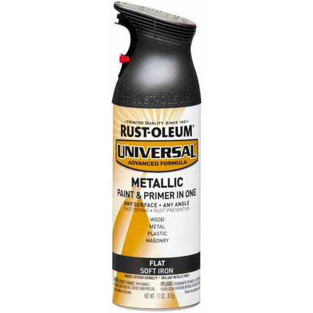 Rust-Oleum Universal All Surface Flat Metallic Soft Iron Spray Paint and Primer in 1, 11 (Best Spray Primer For Metal)