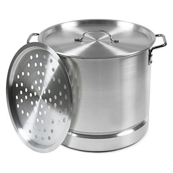 USA Aluminum Tamale and Steamer Steamer Pot 20-Quart, Silver