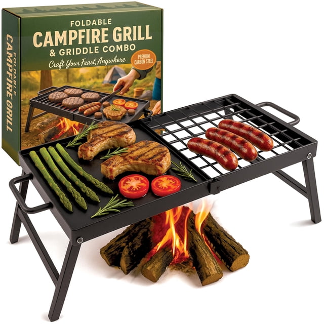 Campfire Grill Modern Innovations plegable de acero al carbono