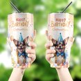 thumbnail image 4 of Watercolor Chihuahua Happy Birthday Celebration Balloons Gift Party 30oz Stainless Steel Tumbler Insulated Cup with Lid Dog Lover Gifts Idea - 00028, 4 of 5
