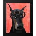 thumbnail image 2 of Fab Funky 20x24 Black Modern Framed Museum Art Print Titled - Doberman With Glasses, 2 of 5