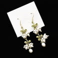 thumbnail image 3 of QQTDFG New Green & White Convallaria Majalis Lily Flower Pearl Ear Stud Dangle Earrings-default, 3 of 5
