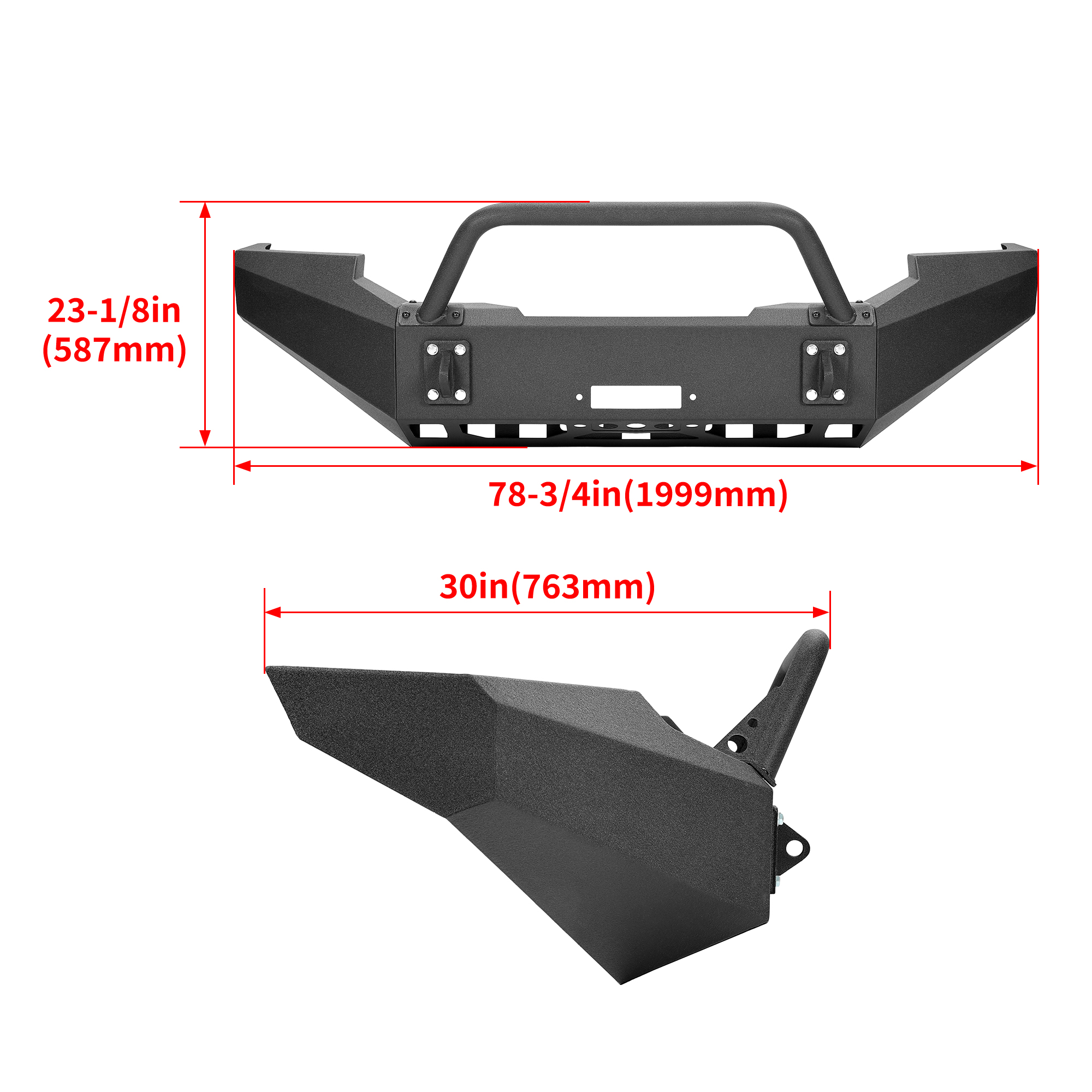 Kojem Front Bumper Assembly For 1999-2004 Ford F250 F350 Super Duty w/Winch Plate