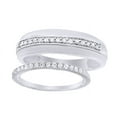 thumbnail image 2 of AFFY Round Cut White Natural Diamond His And Hers Wedding Band Ring Set in 14K White Gold (0.38 Cttw) By, 2 of 2