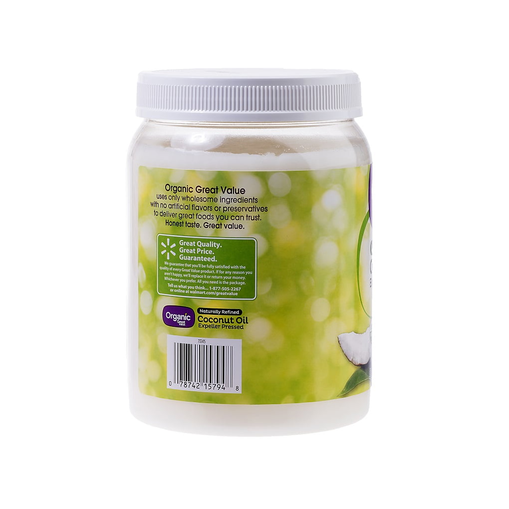 Great Value Organic Naturally Refined Coconut Oil 56 Oz Walmartcom