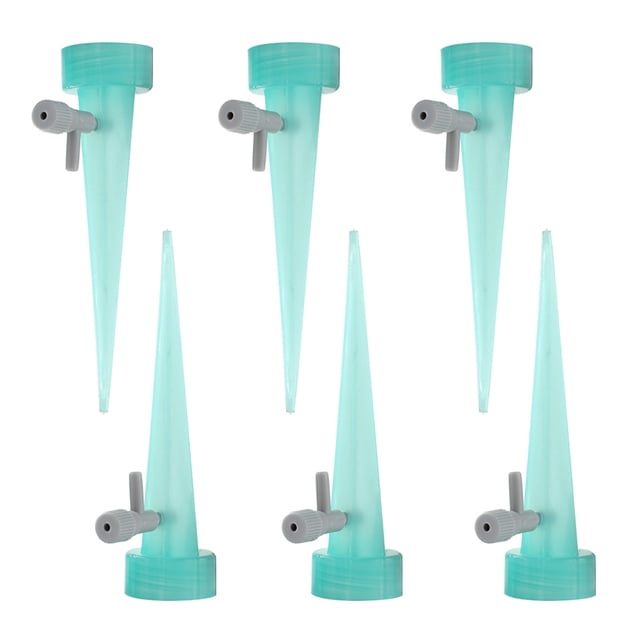 Plant Self Watering Insert Spikes Device, 6 PCS Automatic Water Control System with Slow Release Valve, Adjustable Water Volume Drip Irrigation Control System for Home and Vacation Plant Watering