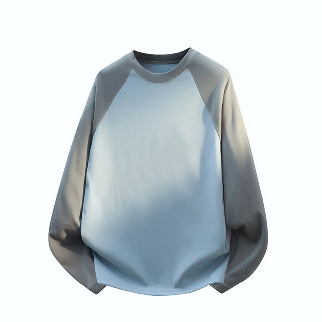 Blusas y camisas de manga larga con cuello redondo para hombre, sudadera deportiva de manga larga de color liso a la moda con bolsillo, top de poliéster para hombre