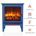 thumbnail image 2 of Hommoo Freestanding Portable Electric Fireplace Stove Heater with 3D Flame Effect, Aqua Blue, 2 of 7