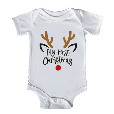

KDSJSXW Kids Christmas Gifts Boys Bodysuits Christmas Cotton foreign Trade Baby Baby Merry Christmas Clearance(White9 18)