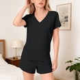 thumbnail image 3 of EnJoCho Girls 2 Piece Summer Outfits Tween Short Sleeve V Neck T Shirt Elastic Waist Shorts Matching Set Pockets Casual Beach Sets, 3 of 9
