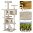 thumbnail image 2 of HomGarden 55'' Multi-Level Cat Tree Condo Cat Tower W/Scratching Posts & Plush Perch, Beige, 2 of 11