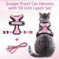 thumbnail image 2 of Veeki Cat Harness And Leash For Walking, Escape Proof Soft Adjustable Vest Harnesses For Cats, Easy Control Breathable Reflective Strips Jacket, Pink, 2 of 4