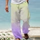 thumbnail image 1 of Pantalones largos de verano para hombre, informales, a la moda, con estampado degradado, cintura elástica, rectos, 1 of 5
