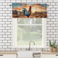thumbnail image 3 of Rooster Rod Pocket Thermal Insulated Curtain Valance Rustic Western Farmhouse Animal Cock Sunrise Window Treatment for Living Room Bedroom Bathroom 54 by 18 in, 1 Panel, 3 of 6