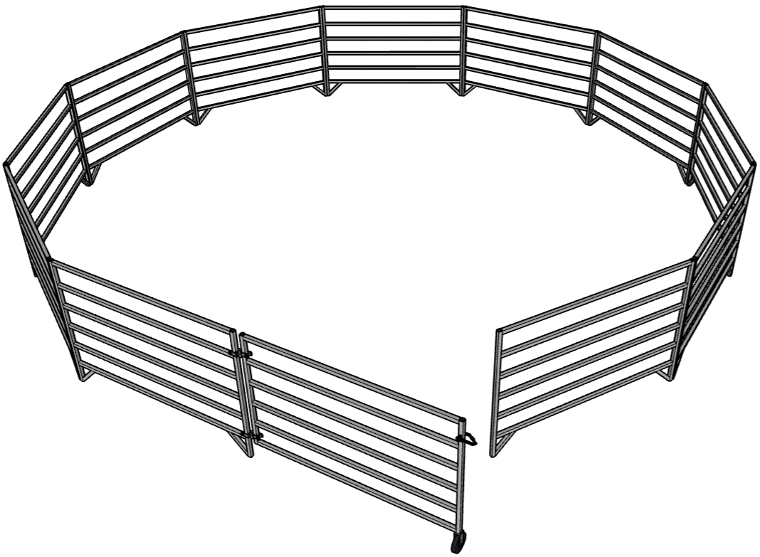 11 PACK OF ALUMINUM 5 Ft LONG 6 RAIL 40" SHEEP & GOAT PANELS & 1 GATE PEN ARENA CORRAL