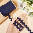thumbnail image 3 of 1 Roll 25 Yards RIC Rac Trim Ribbon 0.4 inch/10mm Rick Rack Wave Sewing Bending Fringe Trim Woven Fabric for Sewing Flower Making Wedding Dress Party Craft Prussian Blue, 3 of 9