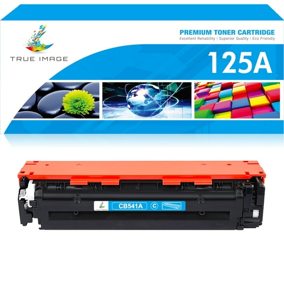 True Image 1-Pack Compatible 125A Toner Cartridge for HP CB541A 125A Work with LaserJet CP1215 CP1515N CP1518NI CM1312NFI Printer (Cyan)