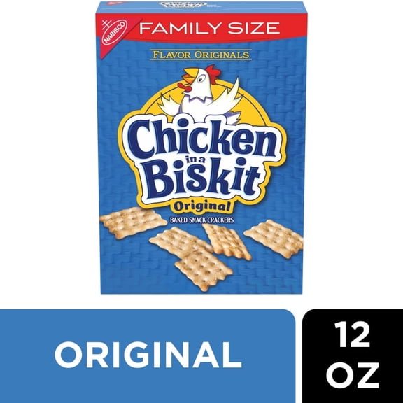 Chicken In A Biskit Original Baked Snack Crackers Family Size 12 oz