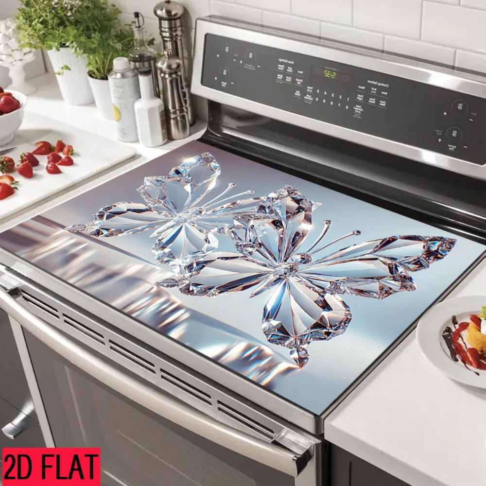 2D flat 1 kitchen stove cover, simple and artistic pattern design, Nordic-style kitchen mat, coffee machine mat, operation counter decoration, the first choice for kitchen gifts. The size is 28.3x20.
