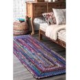 thumbnail image 1 of 2.6x15 Ft Blue Shade Multi Cotton Area Rug, Hand-Woven, Reversible, Farmhouse Boho Style, Durable & Pet-Friendly Rug for Living Room, Dining Room, and Bedroom, 1 of 4