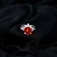 thumbnail image 3 of Rosec Jewels Floral Ring Set with Lab Grown Orange Sapphire and Moissanite (8 mm Sapphire, AAAA Grade), 18K White Gold, US 8.00, 3 of 8
