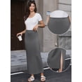 thumbnail image 2 of DARING DIVA Women's Solid Color Back Slit Business Long Pencil Skirt X-Small Grey, 2 of 6