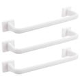 thumbnail image 1 of Toallero de baño de plástico de 3 piezas, barra individual, sin perforaciones, para baño (blanco), 1 of 8